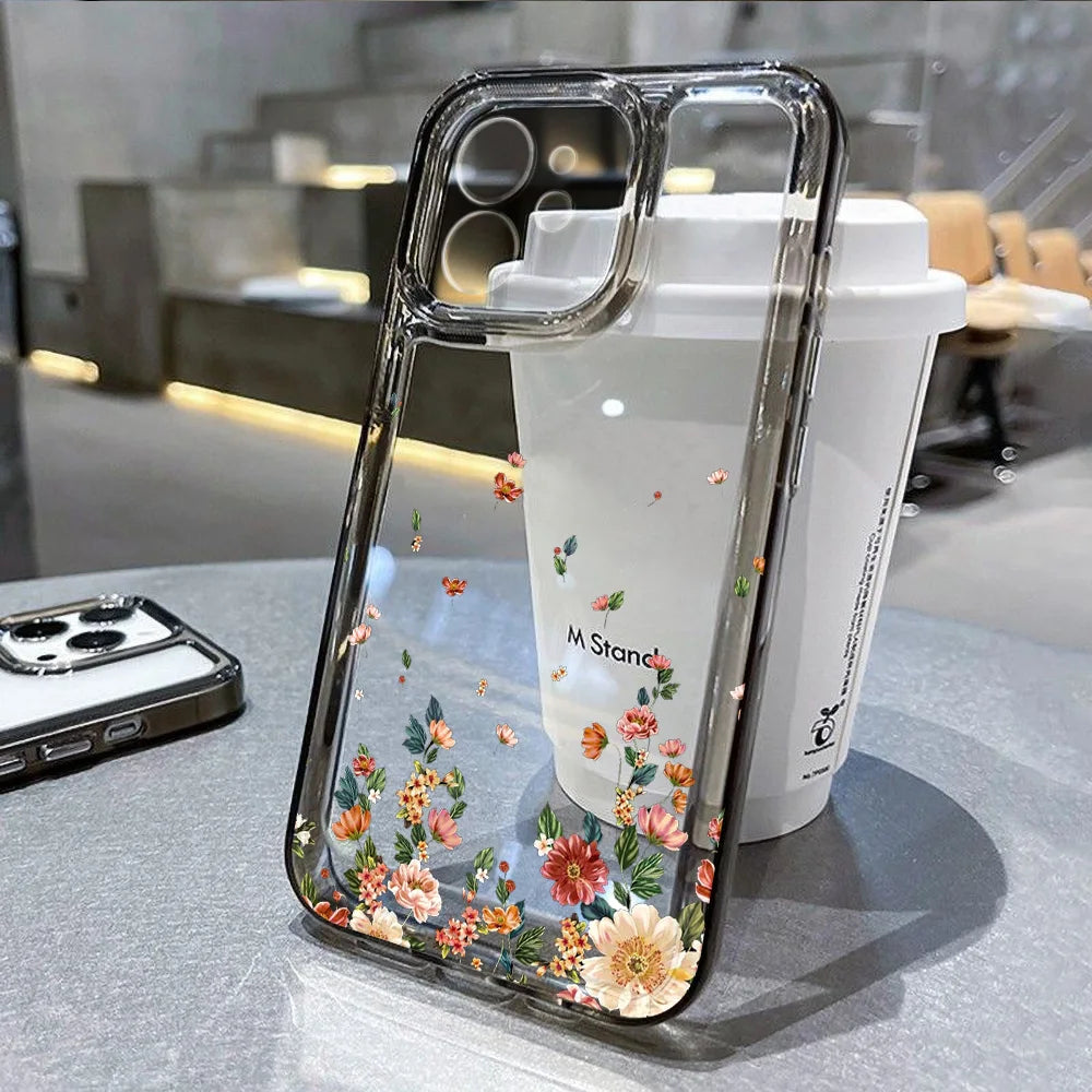Flower Phone Case For iPhone 16 13 15 11 12 14 17 Pro Max Air 16E XS XR 7 8 SE Shockproof Transparent Cover Silicone Soft Fundas by Reinvent Yourself