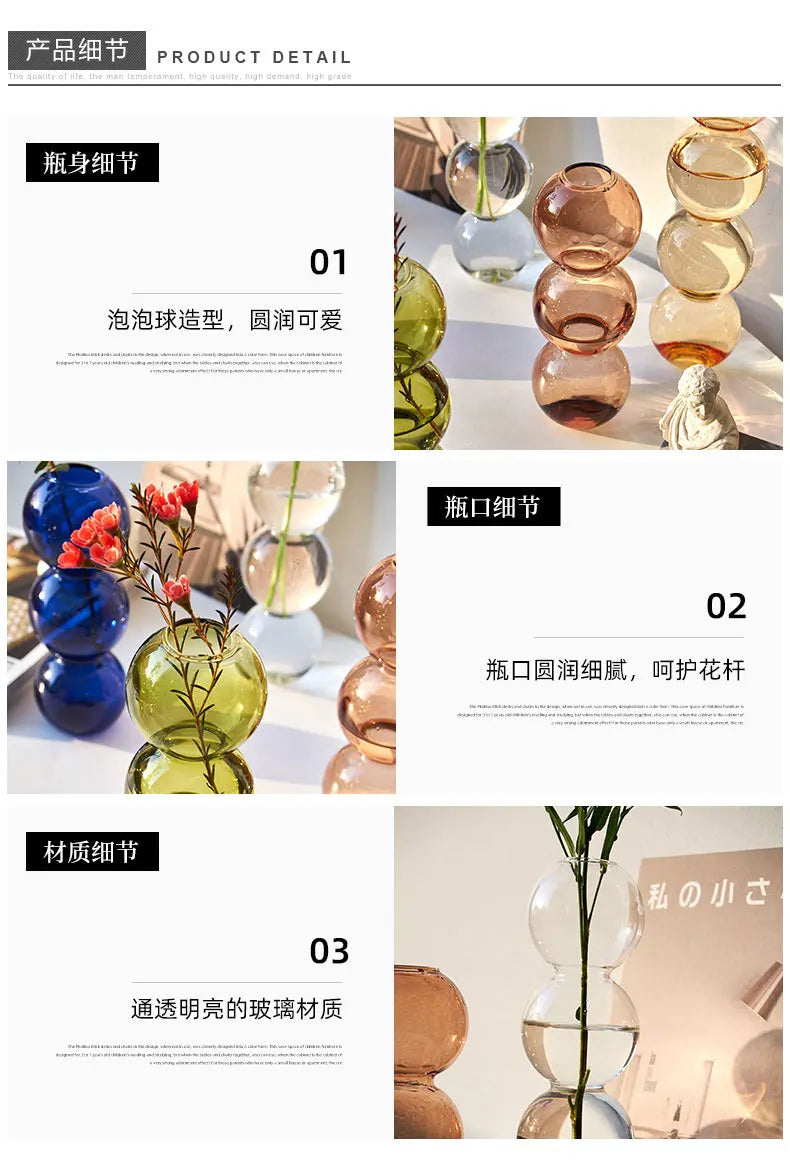 Nordic Glass Vase Home Decor Living Room Decoration Terrarium Flower Vase Plant Pots Decorative Home Accessories Decoration Gift by Reinvent Yourself