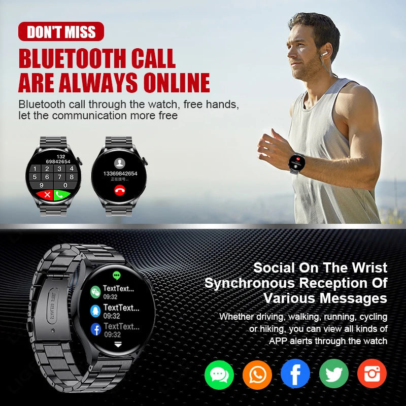 LIGE NFC Access Control Smart Watch Men Bluetooth Call Sport Fitness Men's Wristwatch Heart Rate Monitor Waterproof Smartwatch by Reinvent Yourself