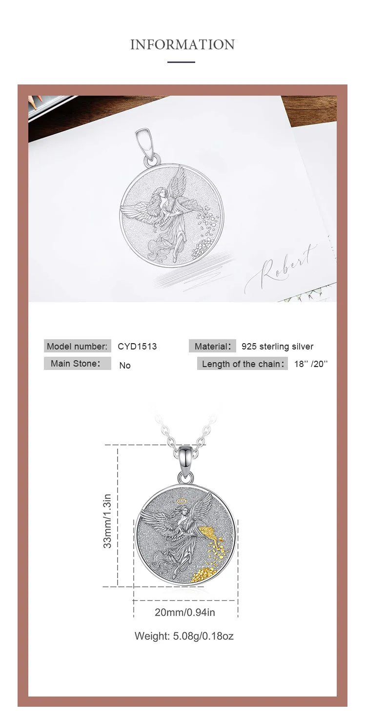 AEONSLOVE 925 Sterling Silver Goddess of Fortune Necklace Roman Goddess Coin Pendant Luck Amulet Mythology Jewelry for Women Men by Reinvent Yourself