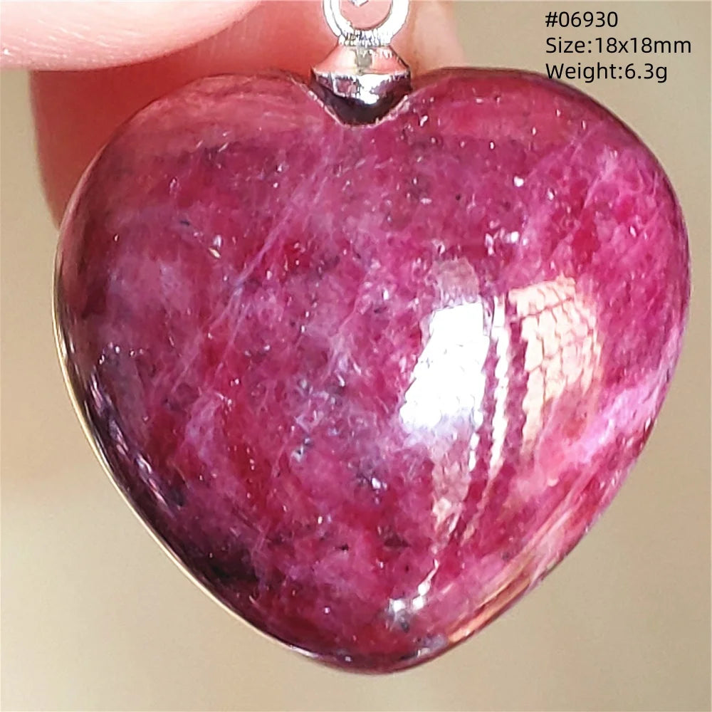 Natural Red Ruby Pendant Jewelry Love Heart Watermelon Ruby Zoisite Necklace Women Men 925 Sterling Silver AAAAA by Reinvent Yourself