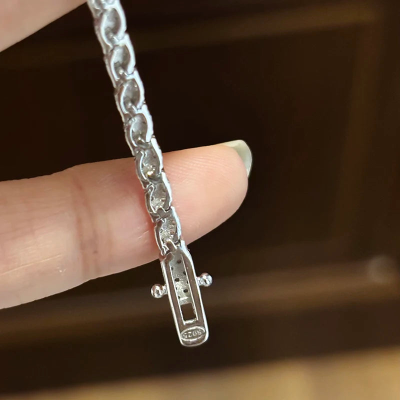 NKHOG Full Moissanite Tennis Bracelets S925 Silver Sparkling Diamond Women Men Party Wedding Bangles Jewelry Gifts GRA Certified by Reinvent Yourself