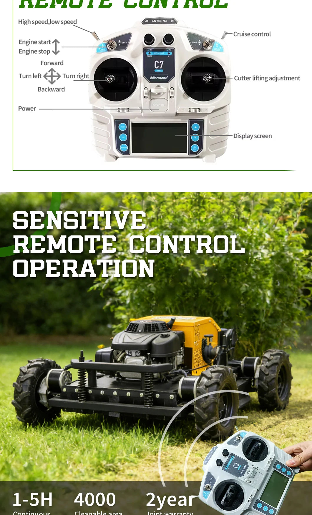 Mini Farm Garden Lawn Mower Smooth And Flexible Rotation Customized High Performance All Terrain Remote Control Robot by Reinvent Yourself