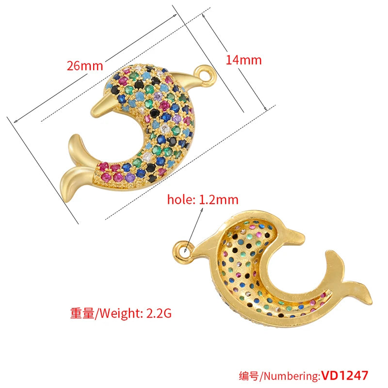 ZHUKOU whale charms for jewelry making crown pendants for handmade jewelry making supplies accessories wholesale VD1247 by Reinvent Yourself