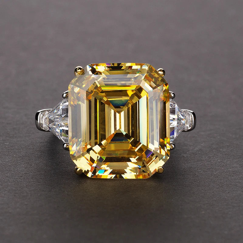 OEVAS 100% 925 Sterling Silver Sparkling 14*16mm Pink Yellow High Carbon Diamond Fine Jewelry Wedding Party Fine Jewelry Gifts by Reinvent Yourself