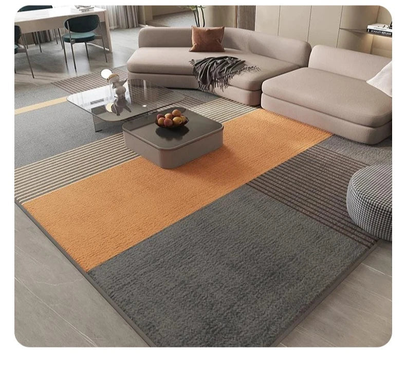 Modern Geometric Pattern Living Room Carpet Soft Non-slip Gaming Room Decoration Rug Light Luxury Easy Clean Coffee Tables Mat by Reinvent Yourself
