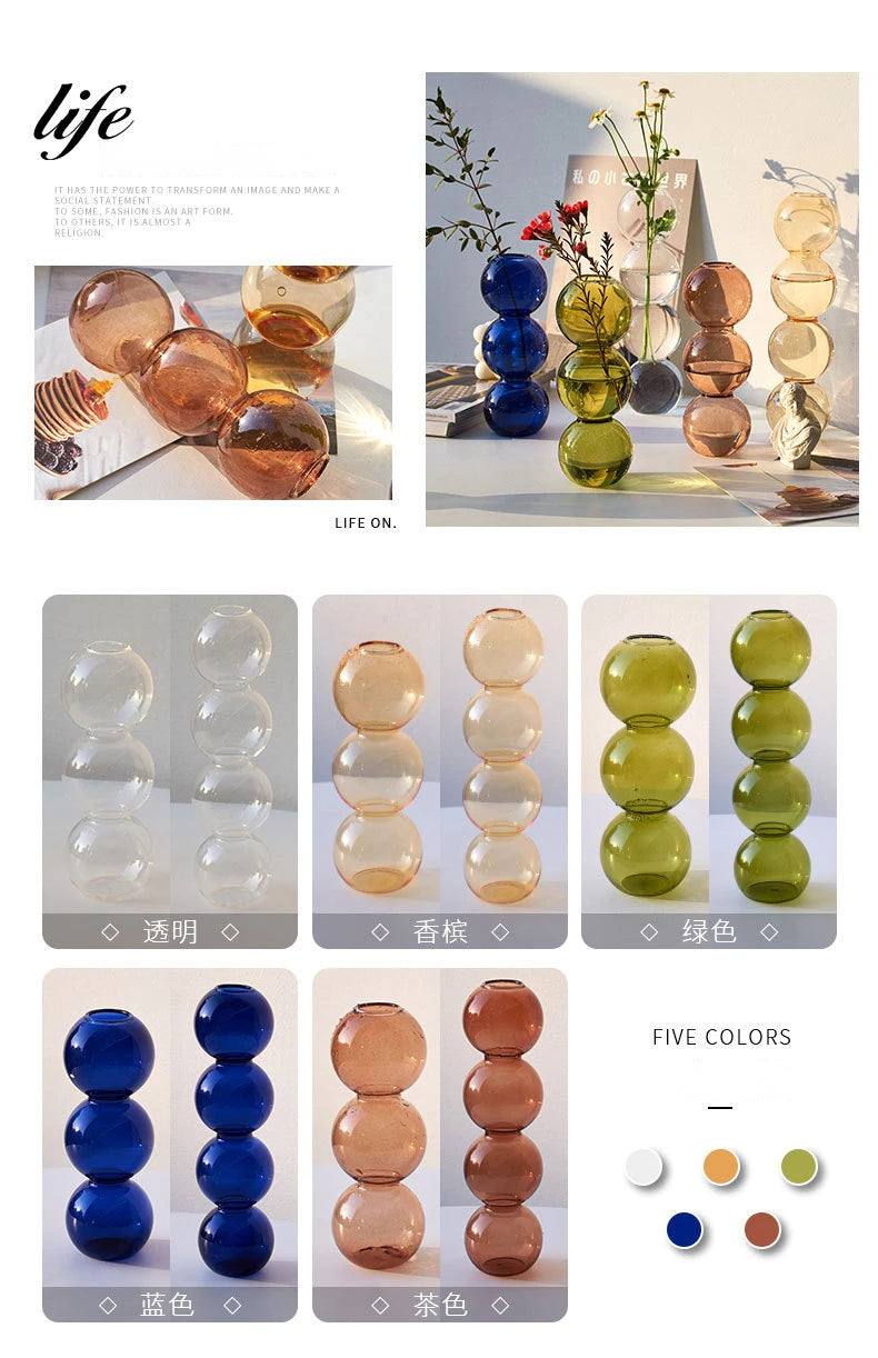 Nordic Glass Vase Home Decor Living Room Decoration Terrarium Flower Vase Plant Pots Decorative Home Accessories Decoration Gift by Reinvent Yourself