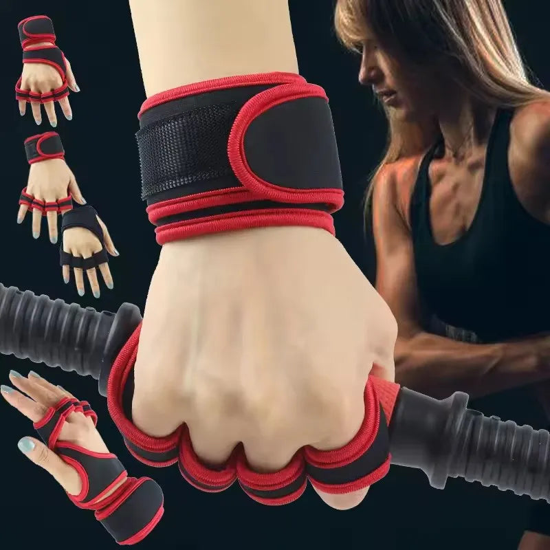 Fitness Men Women Gloves Gym Weightlifting Half Finger Wrist-Protecting Gloves Training Dumbbells Anti-Callus Anti Slip Gloves by Reinvent Yourself