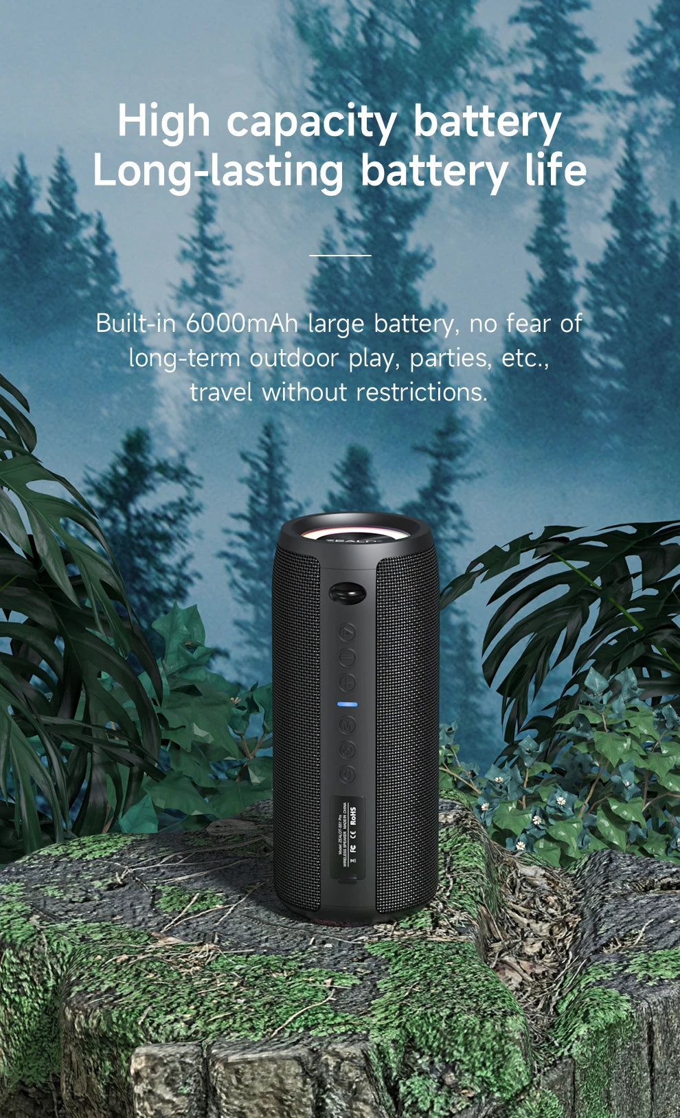 ZEALOT-S51PRO 40W High-power Bluetooth Speaker 3D Stereo Bass Bluetooth Speaker Portable IPX5 Waterproof Suitable TWS Boom Box by Reinvent Yourself