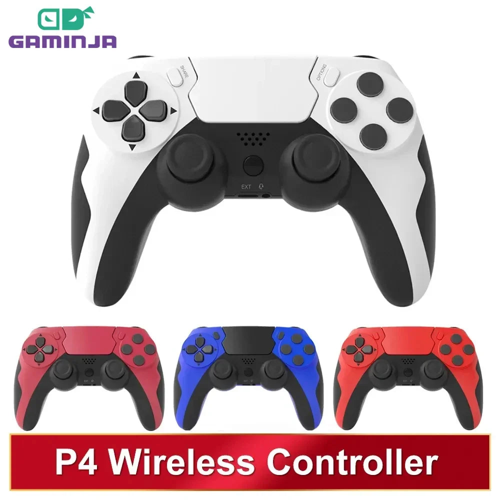 GAMINJA Wireless Controller Bluetooth Gamepad Double Vibration 6Axis Joypad Touchpad Microphone Earphone Port For PS4 PS3 PC by Reinvent Yourself