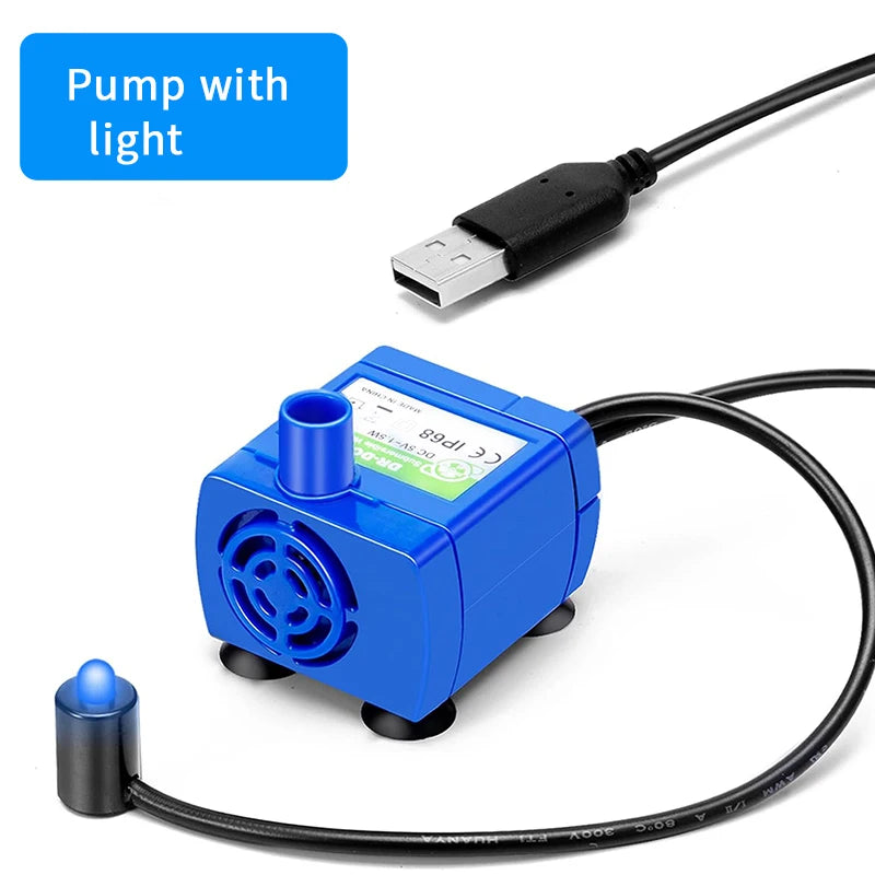 Cat Fountain Water Pump LED Light Pet Water Fountain Motor Replacement for Cat Flowers Drinking Bowl Dispenser Pet Accessories by Reinvent Yourself