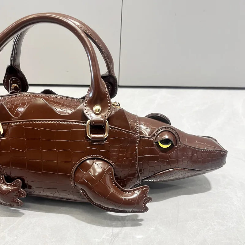 2025 Luxury Designer Unique and Creative 3D Crocodile-shaped Women's Handbags Lady Funny Handmade Tote Bag Trendy Crossbody Bag by Reinvent Yourself