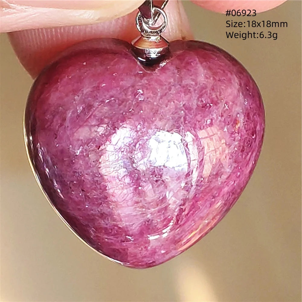 Natural Red Ruby Pendant Jewelry Love Heart Watermelon Ruby Zoisite Necklace Women Men 925 Sterling Silver AAAAA by Reinvent Yourself
