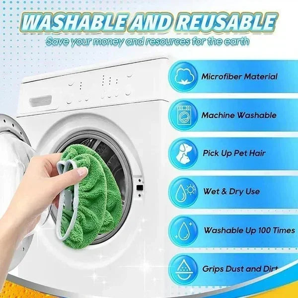 Eco-Friendly Mop Cover Set – 6-Pack Washable Flat Mop Pads for Dusting, Wet Mopping & Pet Hair Pickup, Reusable Alternative to by Reinvent Yourself