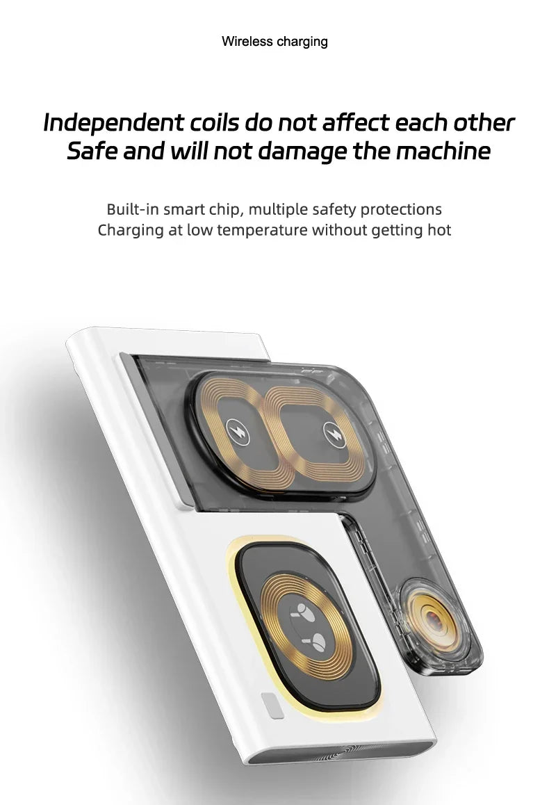 3 in 1 LED Foldable Wireless Charger Stand For Samsung S24 S23 S22 Watch 6 5 4 Active 1 2 Galaxy Buds Pro Fast Charging Station by Reinvent Yourself
