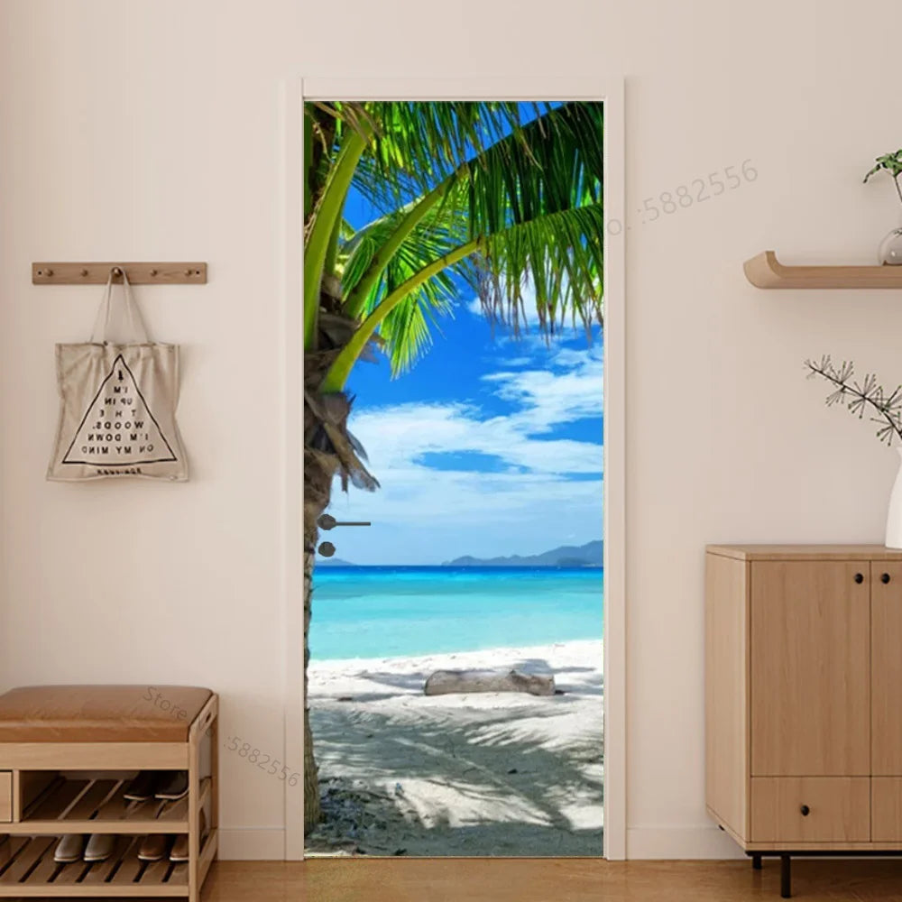 Scenery Door Stickers Wallpaper For Self-adhesive 3d Entrance Bathroom Sticker Room Decor Wall Photo Posters Vinyl On The Closet by Reinvent Yourself