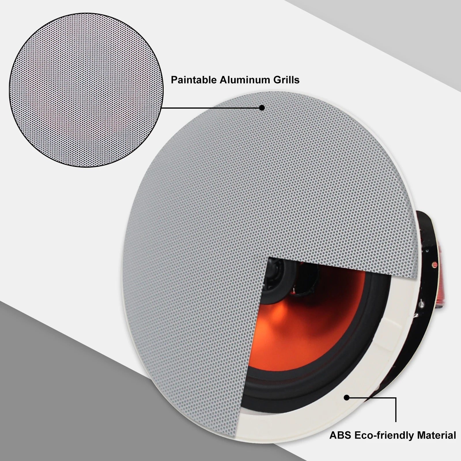 Herdio 6.5 Inch Home Audio 300W Ceiling Bluetooth Speaker Home Recessed Speaker System For Indoor Kitchen Bedroom Bathroom 2PCS by Reinvent Yourself