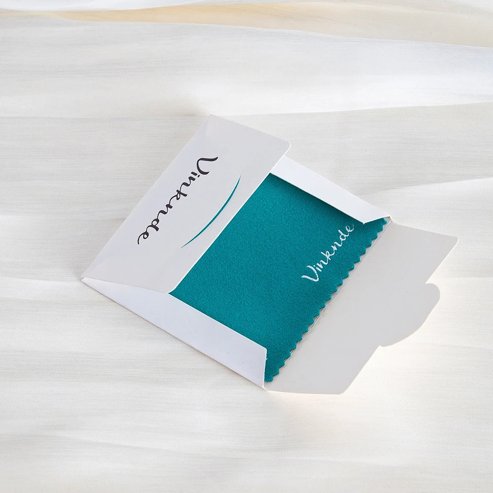 DIY Personalized Polishing Cloths Custom Jewelry Earrings Cleaning Cloth With Logo 8x8cm White Black Paper Individually packaged by Reinvent Yourself