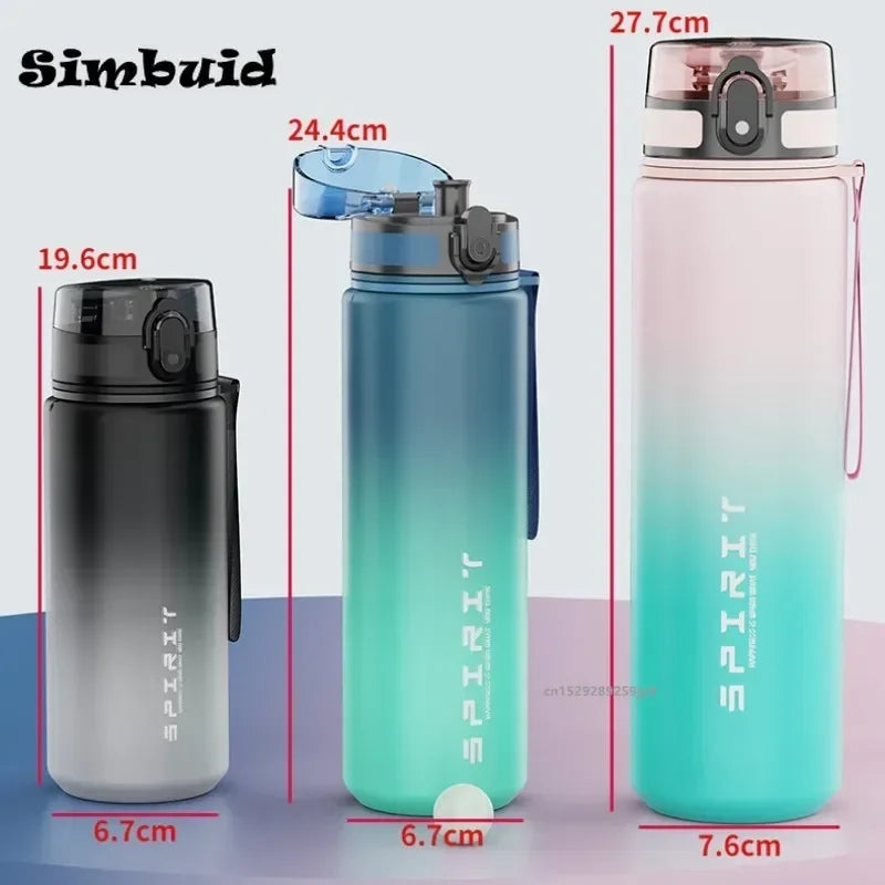 1 Liter Large Capacity Sports Water Bottle Leak Proof Colorful Plastic Cup Drinking Outdoor Travel Portable Gym Fitness Jugs by Reinvent Yourself