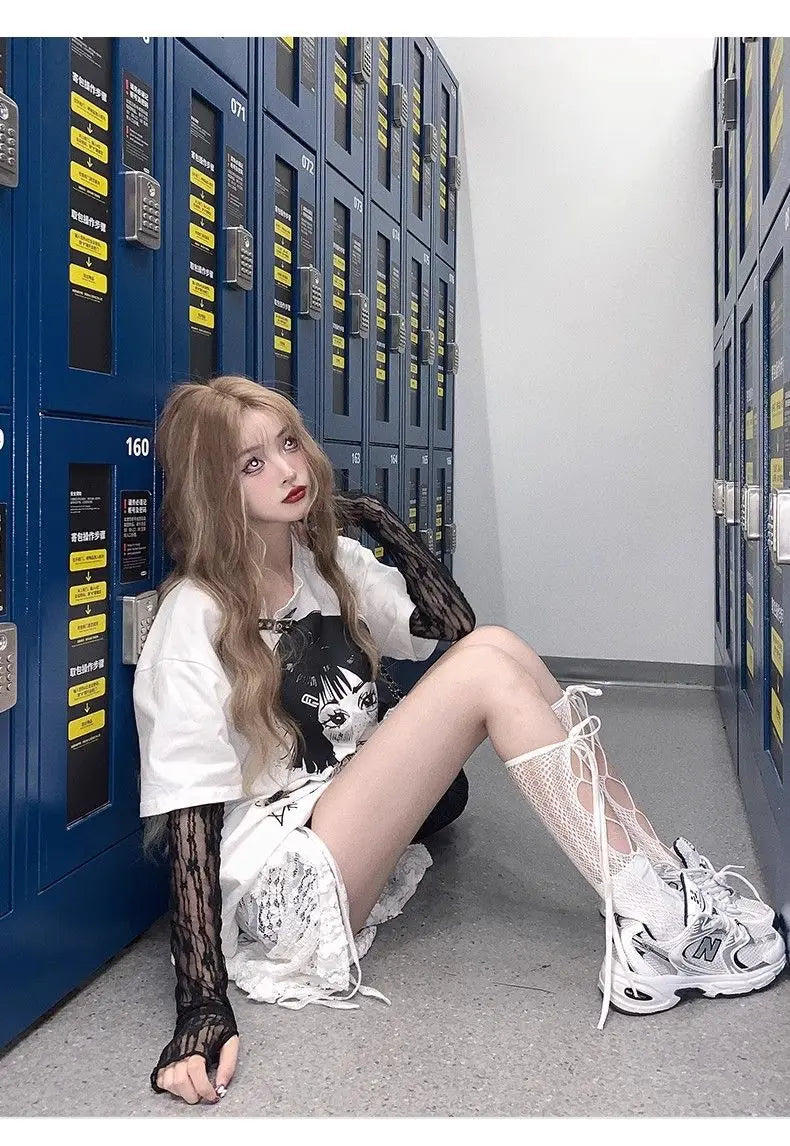 Skirts Women Solid Hollow Out Chic Lace-up Design Streetwear Daily Sweet Spicy Girls Layering Trendy Harajuku Popular Summer by Reinvent Yourself