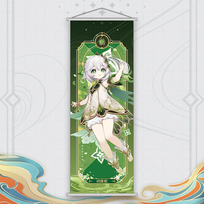 Xiao Yelan Kazuha Hutao Genshin Impact Scroll Canvas Wall Hanging Painting Home Decor Anime Poster Wall Art Room Decoration by Reinvent Yourself