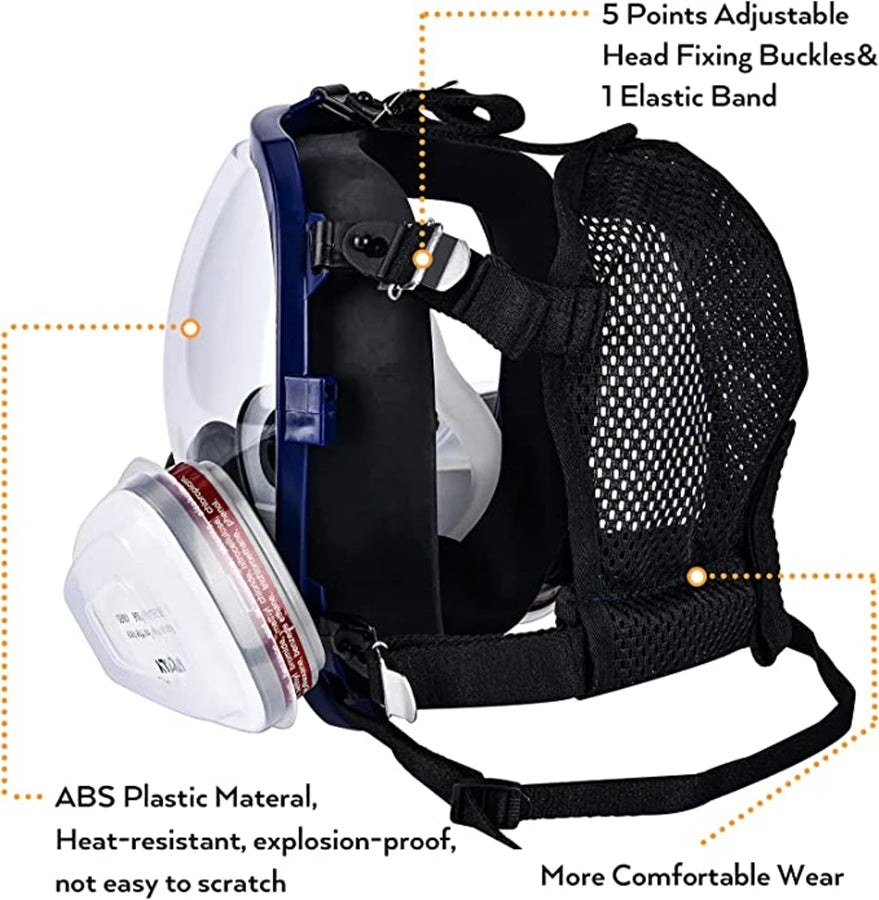 Chemical Gas Mask 6800 Dust Respirator Anti-Fog Full Face Mask Filter For Industrial Acid Gas, Welding Spray Paint Insecticide by Reinvent Yourself