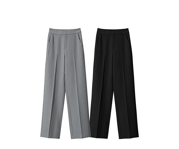 AMII Minimalist Women's Pants 2025 Autumn Solid Elegant Office Lady Simple Trousers Casual Loose Pants Woman Clothing 12553003 by Reinvent Yourself