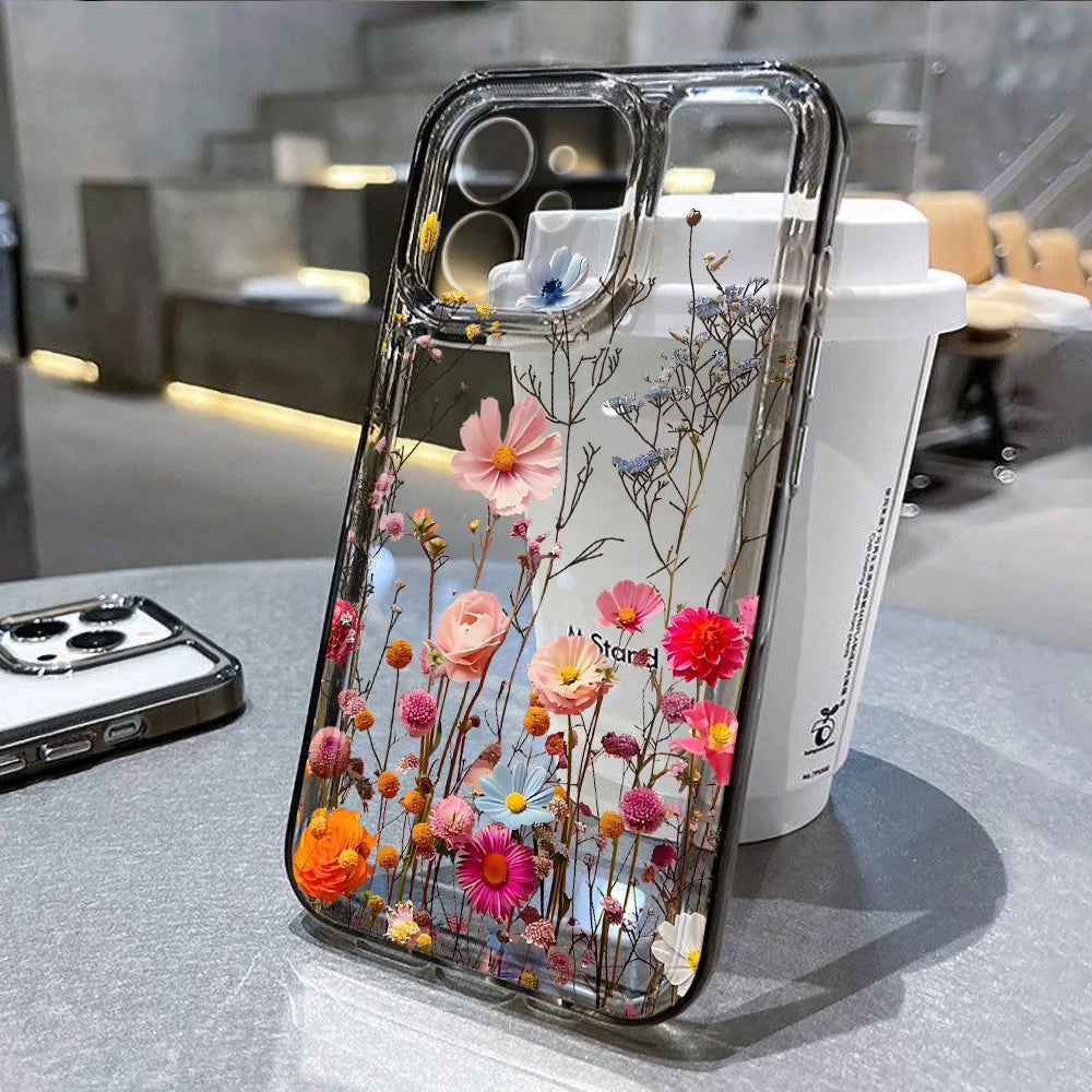 Flower Phone Case For iPhone 16 13 15 11 12 14 17 Pro Max Air 16E XS XR 7 8 SE Shockproof Transparent Cover Silicone Soft Fundas by Reinvent Yourself