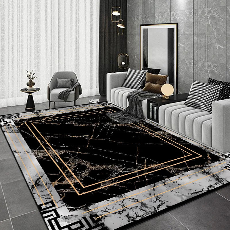 Black Chinese Style Carpets for Living Room Home Abstract Bedroom Decoration Luxury Large Area Rug Sofa Table Non-slip Floor Mat by Reinvent Yourself