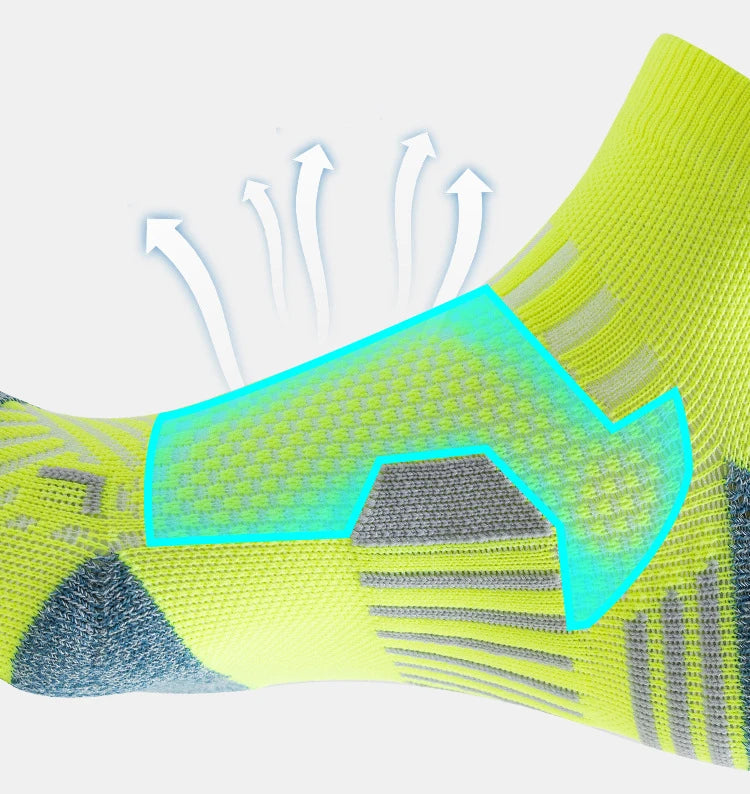 3 Pairs Marathon Socks Men Women Professional Sport Ankle Running Socks Thickened Cushioned Tube Low Cut Fitness Short Sock Mesh by Reinvent Yourself