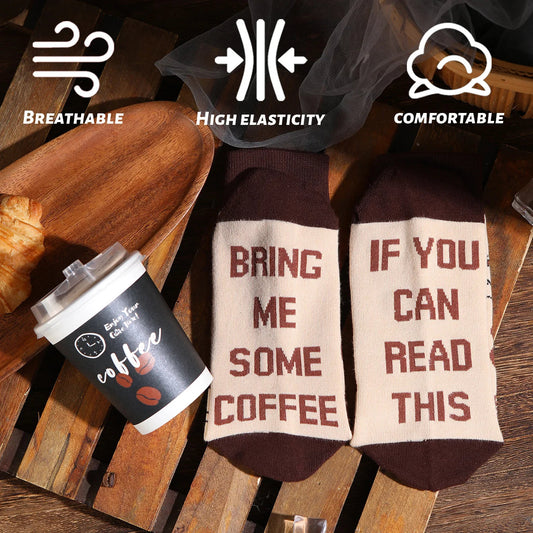 1 Pair of Mid-Calf Men's Socks, Suitable for Both Men and Women, Novel and Fun, Colorful Coffee Cup Gift Box Socks, European and American Fashion Trend Style, Comfortable and Breathable, Party Casual Novelty Gift, Valentine's by Reinvent Yourself