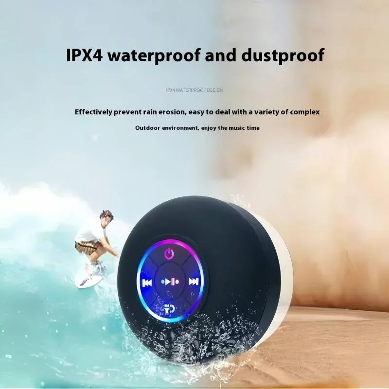 Loudspeaker Bluetooth Speaker Mini Shower Subwoofer Waterproof Handsfree With Suction Cup Mic For Bathroom Pool Beach Car Phone by Reinvent Yourself