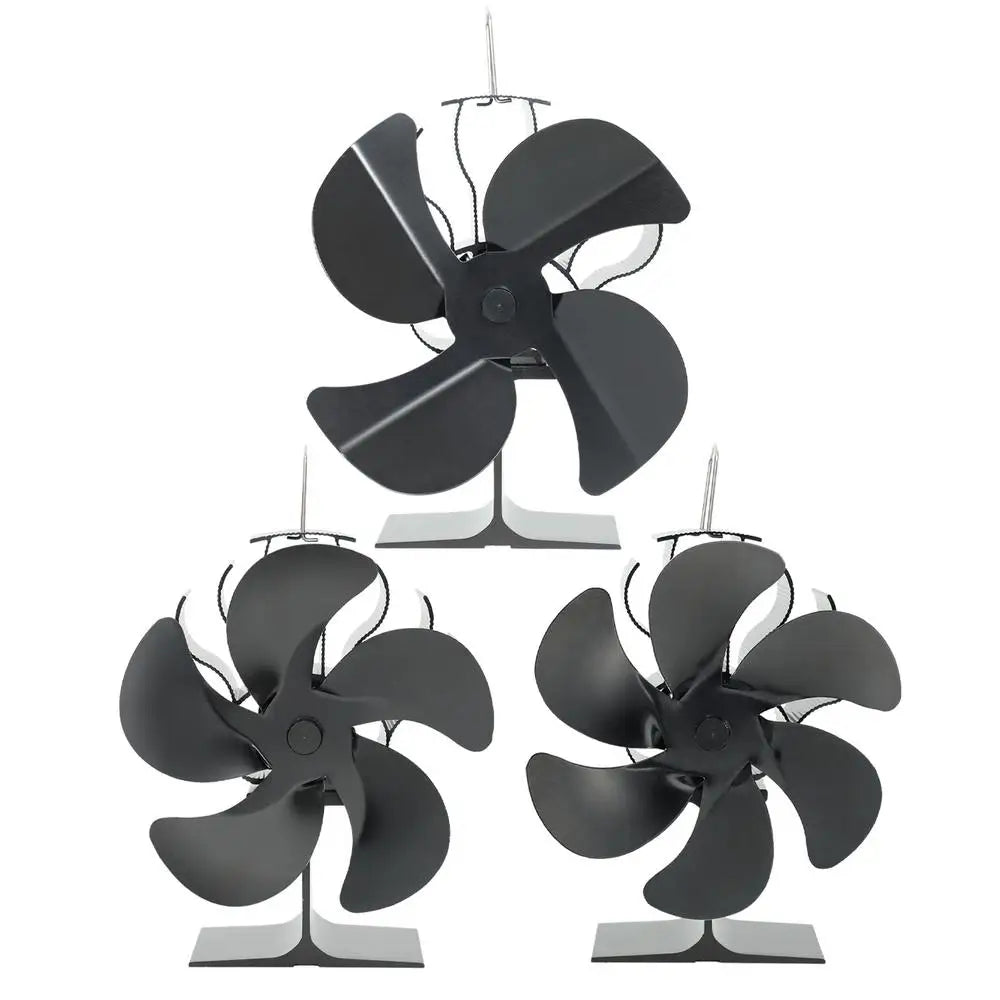 4/5/6 Blades Heat Powered Stove Fan Log Wood Burner Eco-fan Quiet Fireplace Fan Winter Warm Home Heater Efficient Heat Distribu by Reinvent Yourself