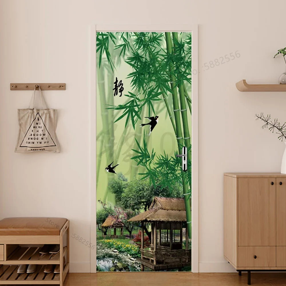 Scenery Door Stickers Wallpaper For Self-adhesive 3d Entrance Bathroom Sticker Room Decor Wall Photo Posters Vinyl On The Closet by Reinvent Yourself