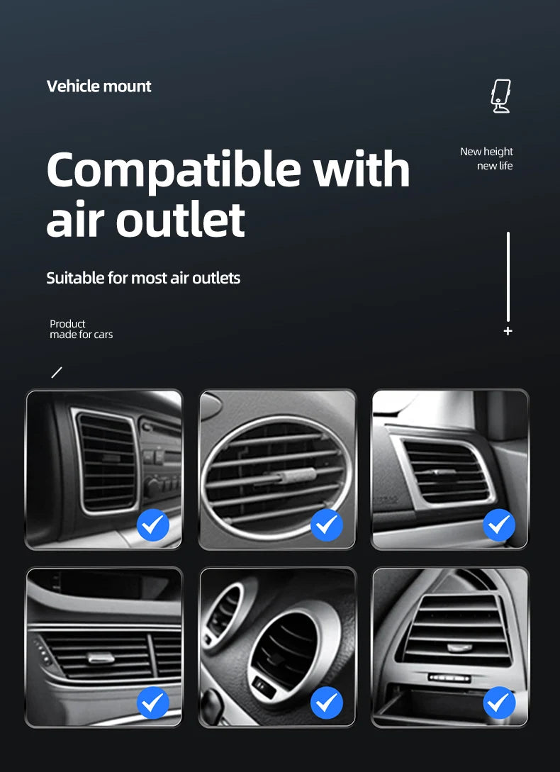 Wireless Charger Car Mount for Air Vent Mount Car Phone Holder Rotating Intelligent Infrared Fast Wireless Charging Charger by Reinvent Yourself