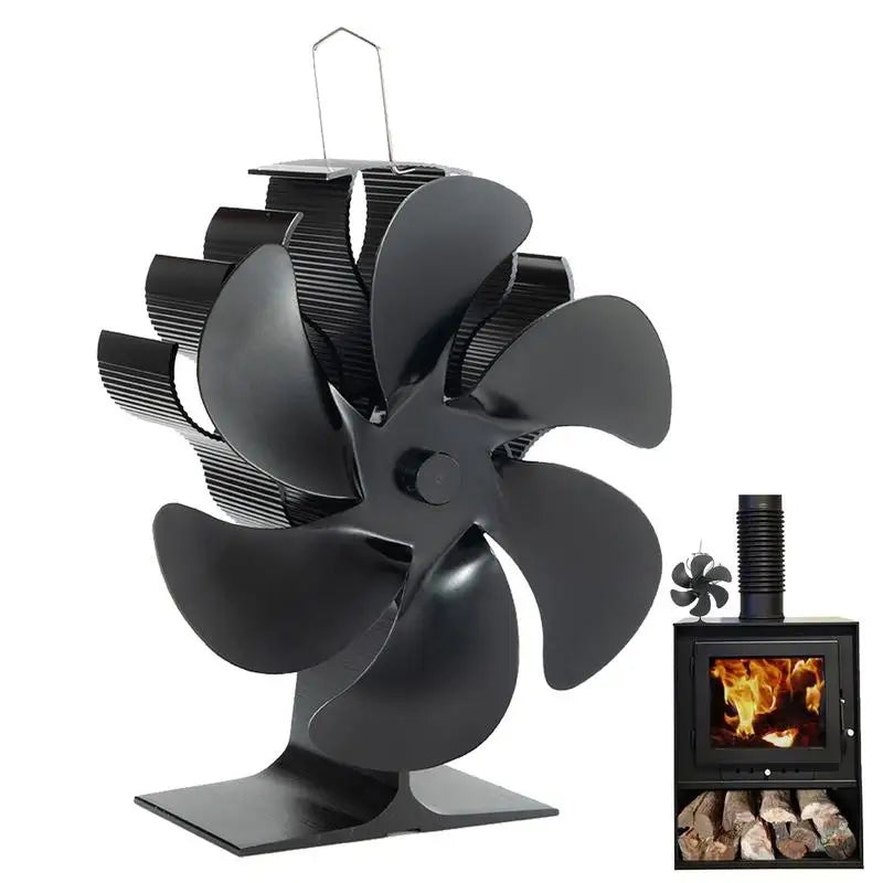 4/5/6 Blades Heat Powered Stove Fan Log Wood Burner Eco-fan Quiet Fireplace Fan Winter Warm Home Heater Efficient Heat Distribu by Reinvent Yourself