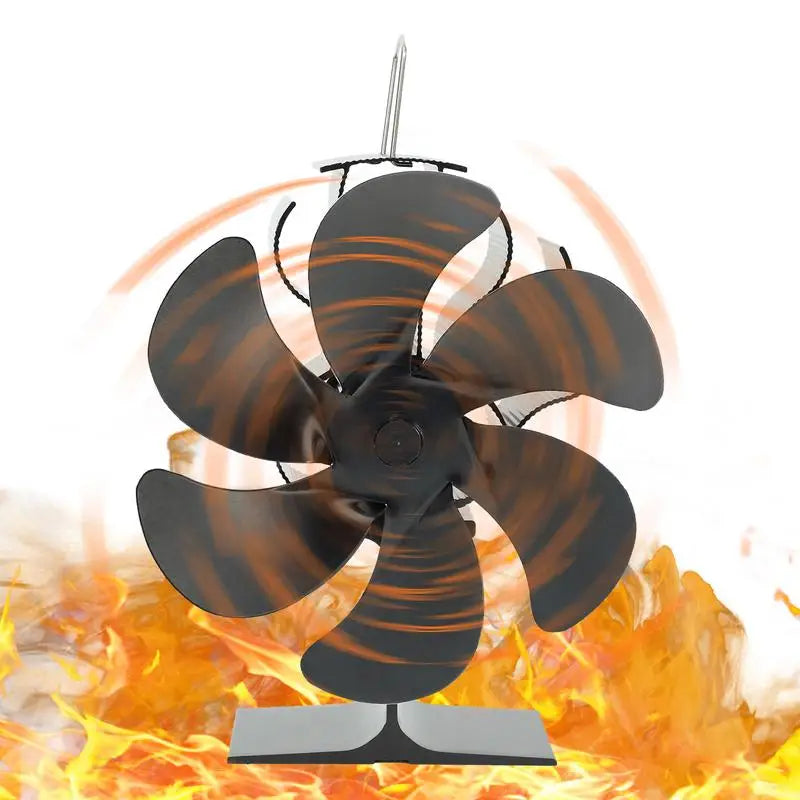 4/5/6 Blades Heat Powered Stove Fan Log Wood Burner Eco-fan Quiet Fireplace Fan Winter Warm Home Heater Efficient Heat Distribu by Reinvent Yourself