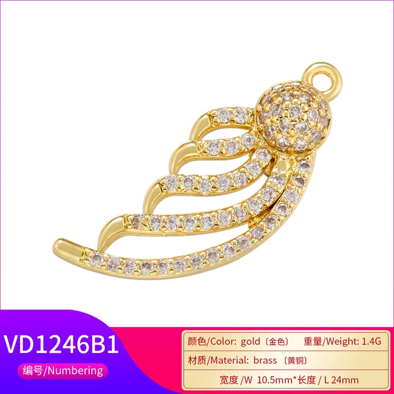 ZHUKOU whale charms for jewelry making crown pendants for handmade jewelry making supplies accessories wholesale VD1247 by Reinvent Yourself