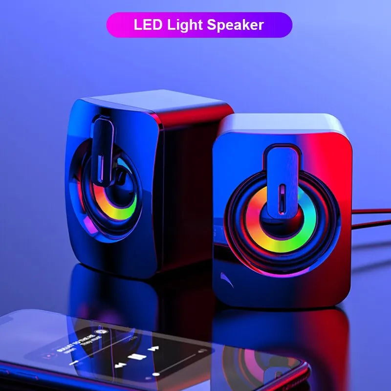 Computer Speakers HiFi Stereo Microphone Audio PC Speaker USB Wired Caixa De Som with LED Light for Desktop Computers PC Laptops by Reinvent Yourself