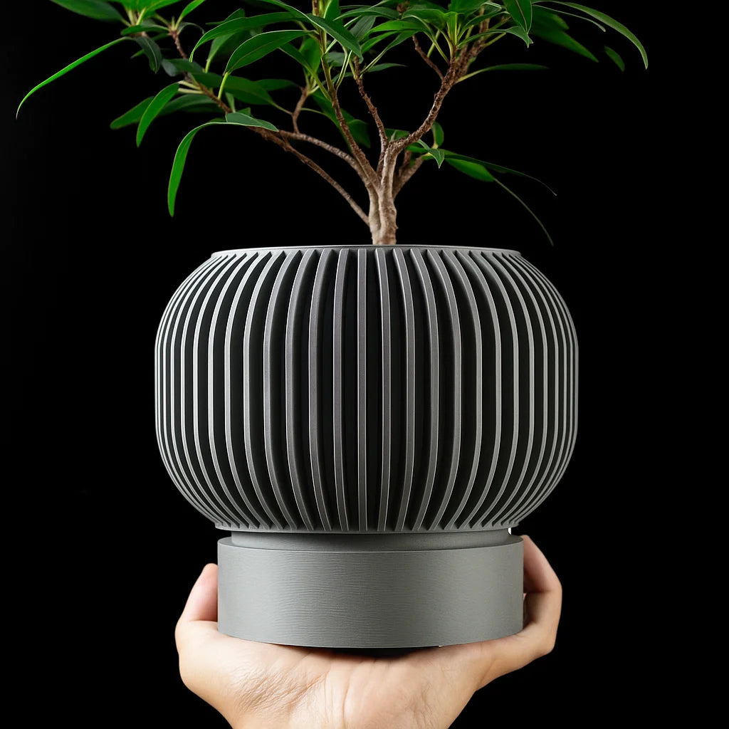 Modern Minimalist 3D Printed Plant Pot – Biodegradable Flower Planter for Home Decor, Eco-Friendly Sustainable Gift (Yuso) by Reinvent Yourself
