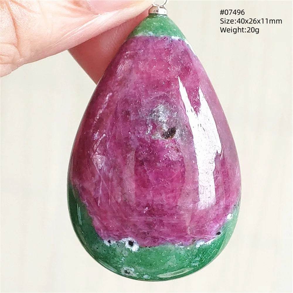 Natural Red Ruby Pendant Jewelry Love Heart Watermelon Ruby Zoisite Necklace Women Men 925 Sterling Silver AAAAA by Reinvent Yourself