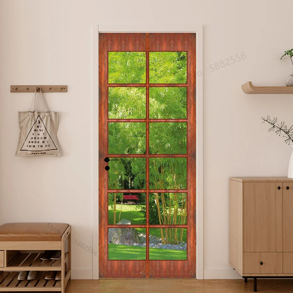 Scenery Door Stickers Wallpaper For Self-adhesive 3d Entrance Bathroom Sticker Room Decor Wall Photo Posters Vinyl On The Closet by Reinvent Yourself