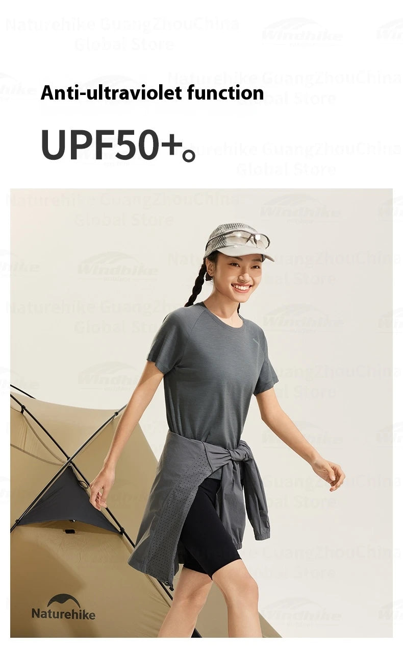 Naturehike Sports T-Shirt 100% Merino Wool Short Sleeve Running Training Outdoor Men Women Breathable Quick-Drying Sweatshirt by Reinvent Yourself