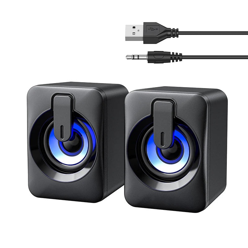 Computer Speakers HiFi Stereo Microphone Audio PC Speaker USB Wired Caixa De Som with LED Light for Desktop Computers PC Laptops by Reinvent Yourself