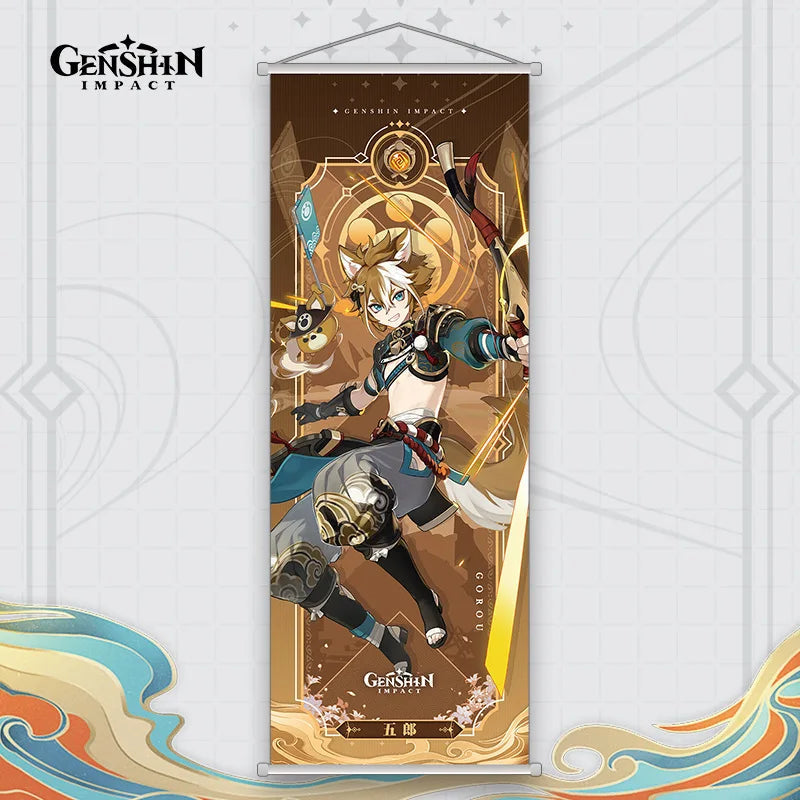 Xiao Yelan Kazuha Hutao Genshin Impact Scroll Canvas Wall Hanging Painting Home Decor Anime Poster Wall Art Room Decoration by Reinvent Yourself