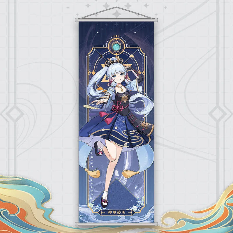 Xiao Yelan Kazuha Hutao Genshin Impact Scroll Canvas Wall Hanging Painting Home Decor Anime Poster Wall Art Room Decoration by Reinvent Yourself