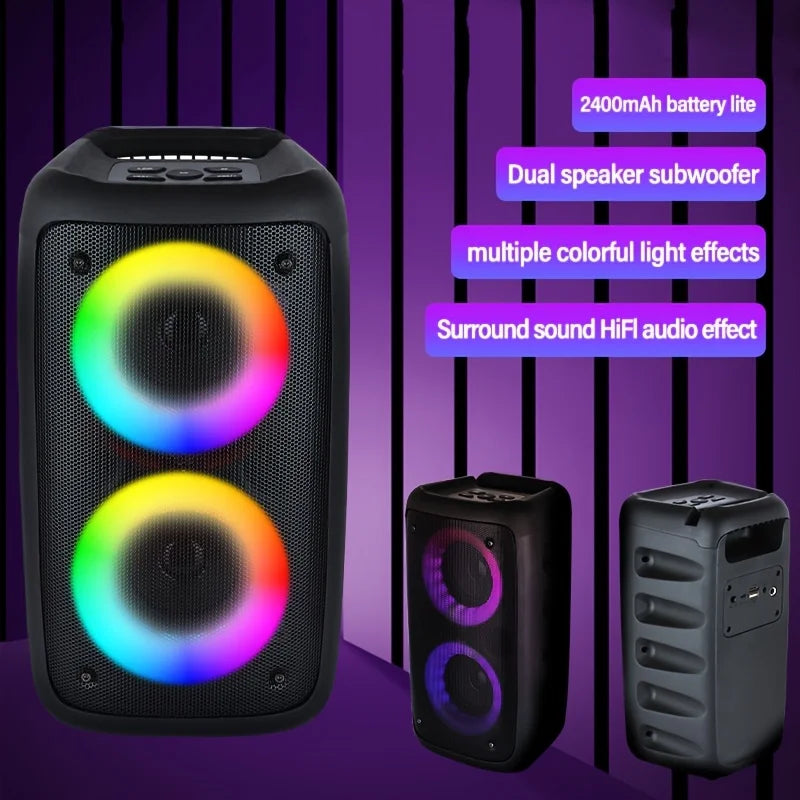 6000W Portable Speaker, Wireless Stereo, TWS, Color Lights, USB/TF Card, for Outdoor, Camping, Backyard Party, Bluetooth Speaker by Reinvent Yourself