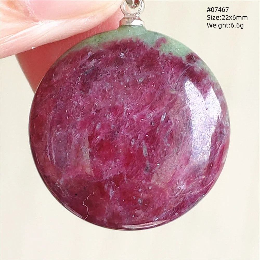Natural Red Ruby Pendant Jewelry Love Heart Watermelon Ruby Zoisite Necklace Women Men 925 Sterling Silver AAAAA by Reinvent Yourself