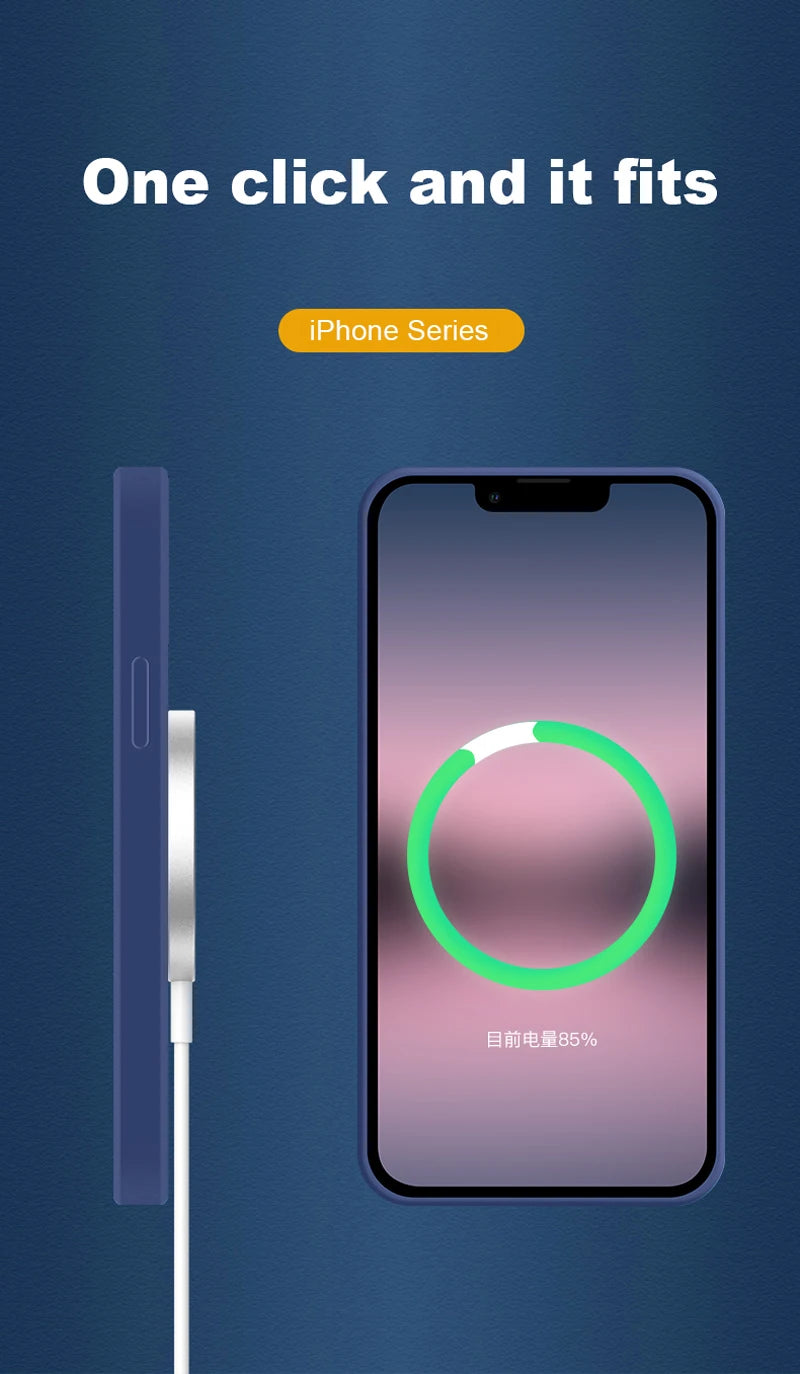 For Magsafe Magnetic Wireless Charge Case For iPhone 14 13 12 11 15 Pro Max Mini XR X S 7 8 Plus Soft Liquid Silicone Back Cover by Reinvent Yourself