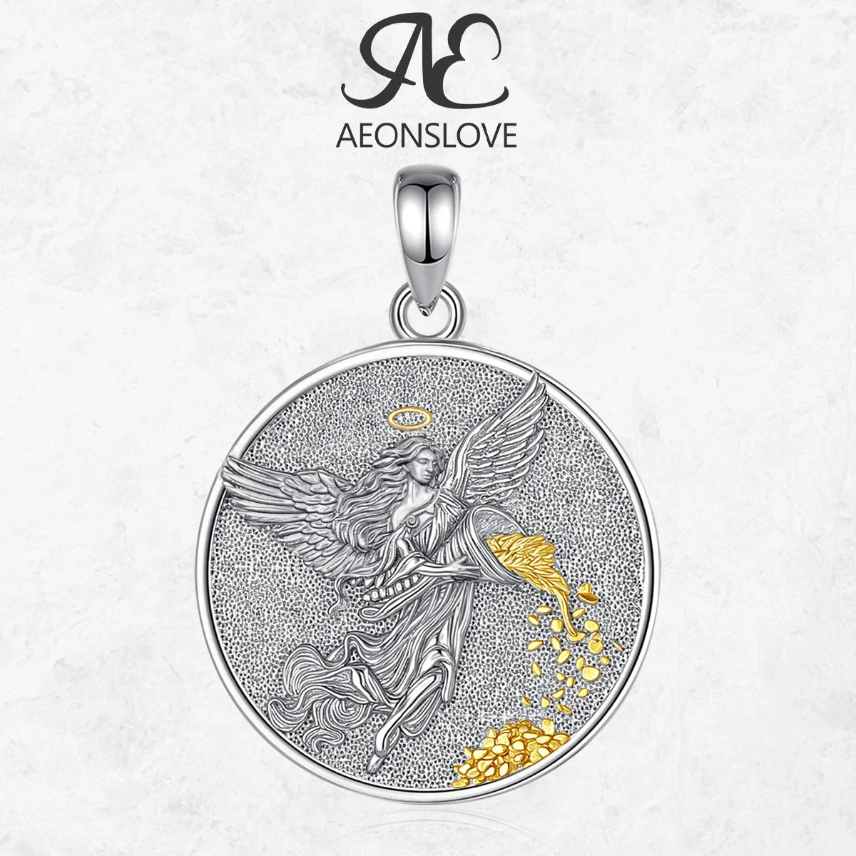 AEONSLOVE 925 Sterling Silver Goddess of Fortune Necklace Roman Goddess Coin Pendant Luck Amulet Mythology Jewelry for Women Men by Reinvent Yourself